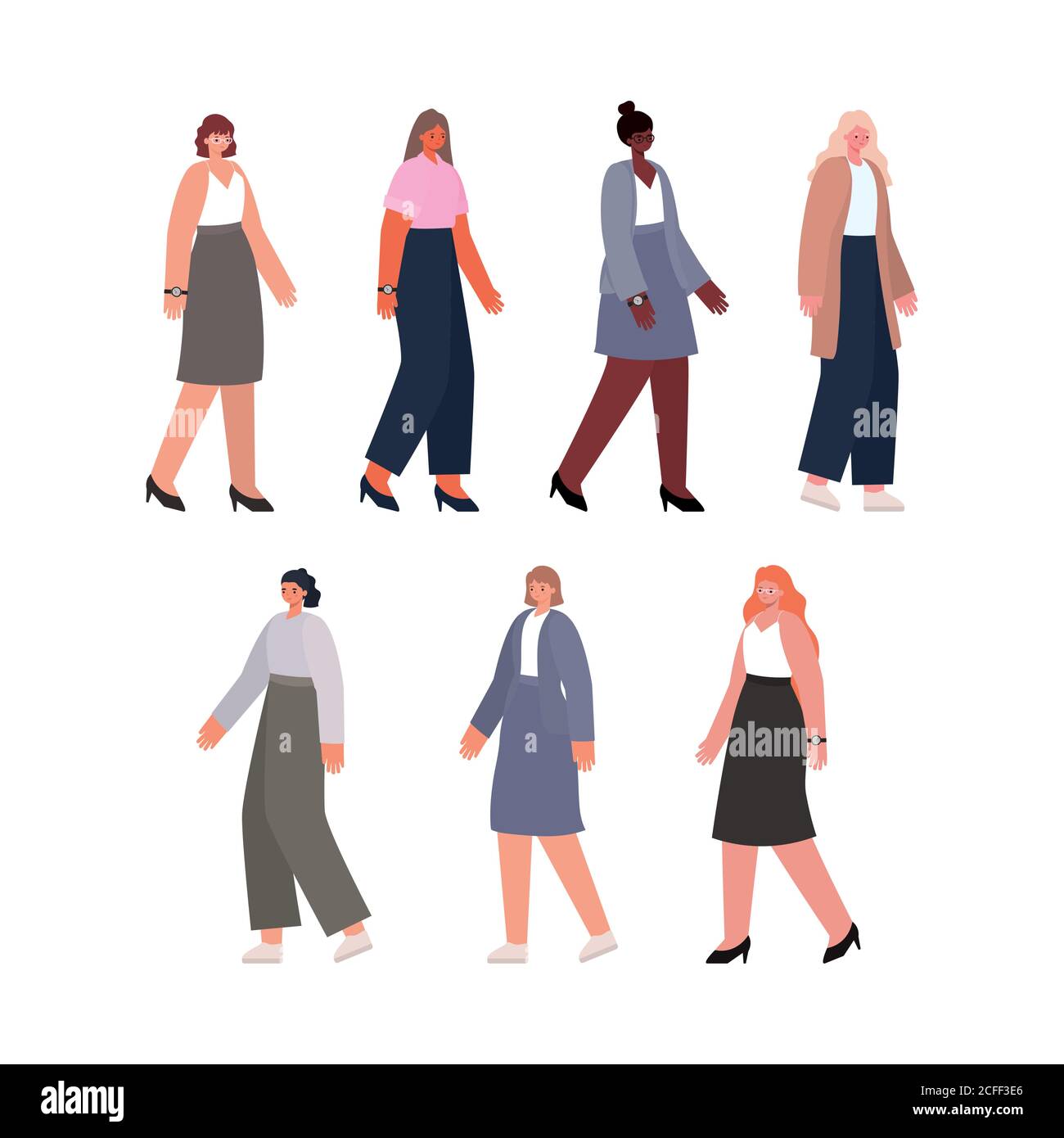 Isolated set of businesswomen cartoons vector design Stock Vector Image ...