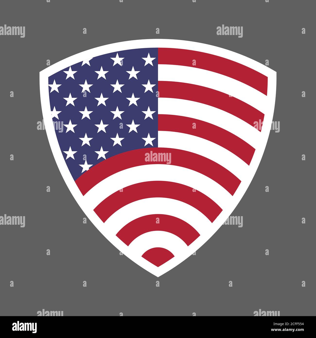 United States of America USA flag shield icon logo vector illustration. Independence Day. 4th of July. Presidential Election Stock Vector