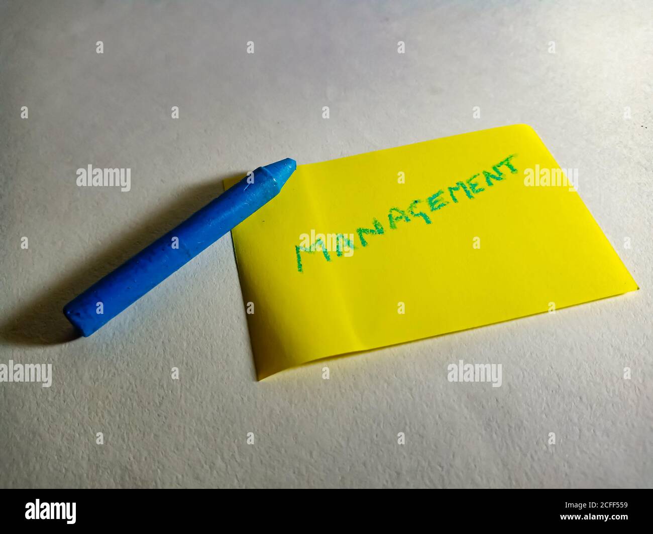 Management word displayed on paper slip concept for educational informative awareness. Stock Photo