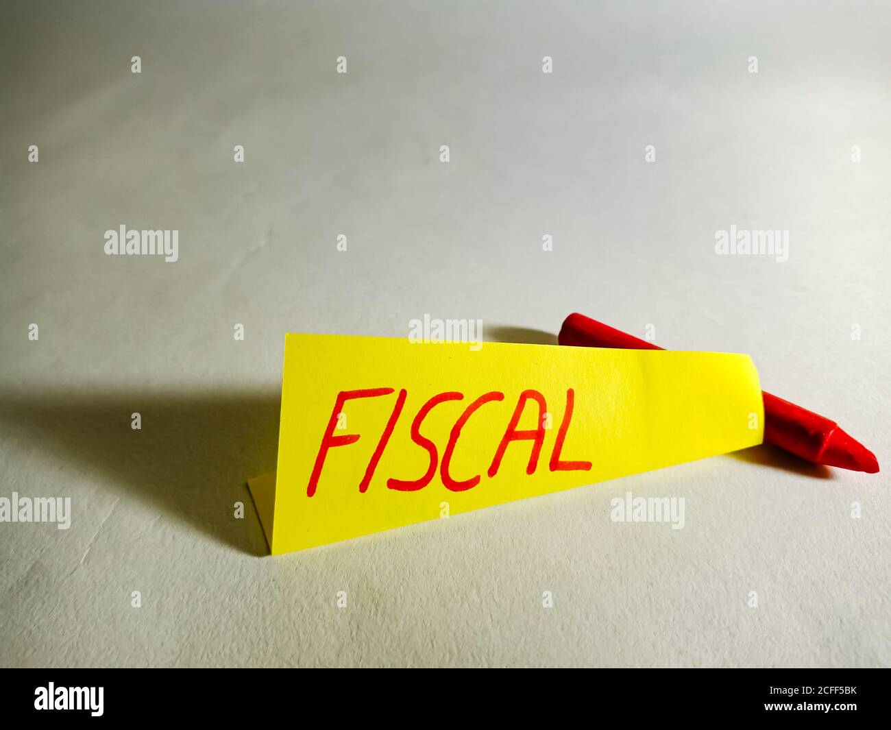 Fiscal word displayed on paper slip concept for educational informative awareness. Stock Photo