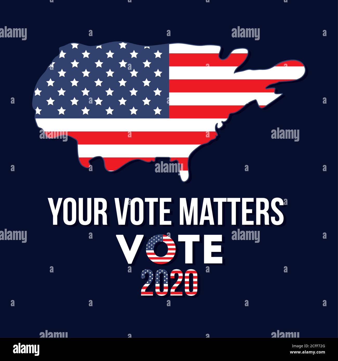 your vote matters 2020 with usa map vector design Stock Vector Image ...