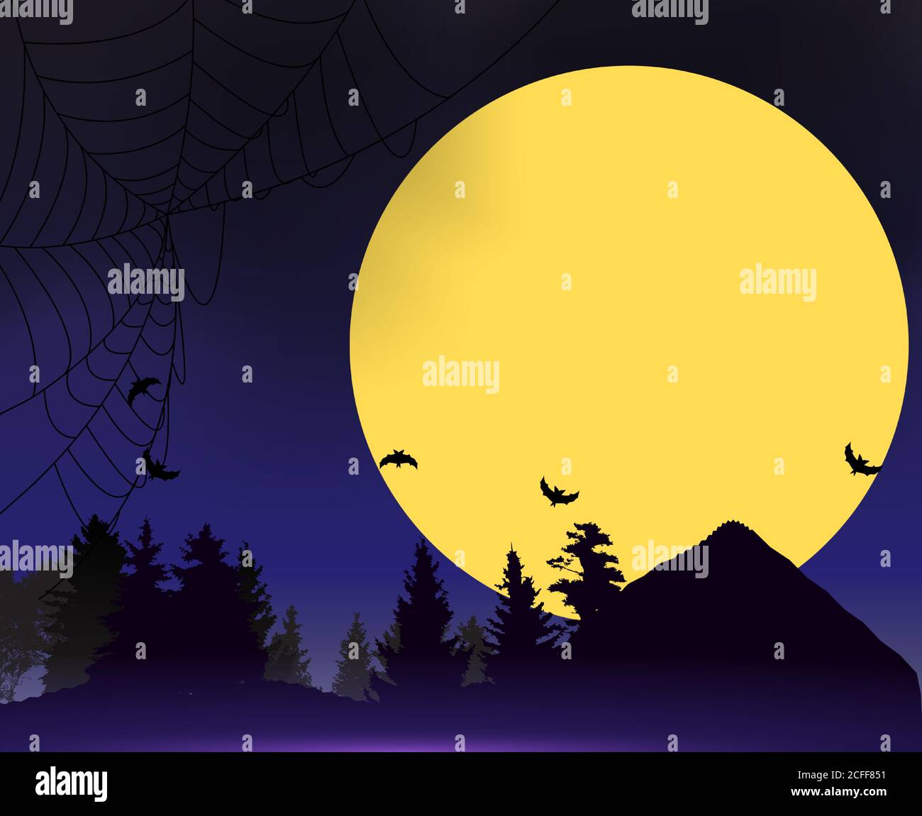 Halloween Background Template with Empty Place for Text. Vector ...