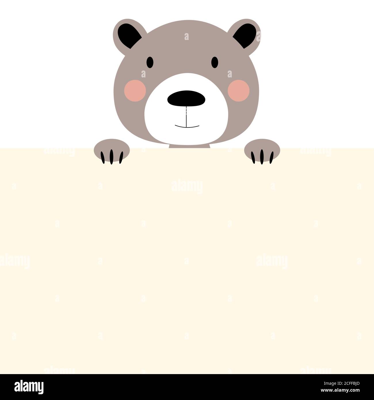 Cute animal bear with empty place for text. Vector Illustration Stock Vector