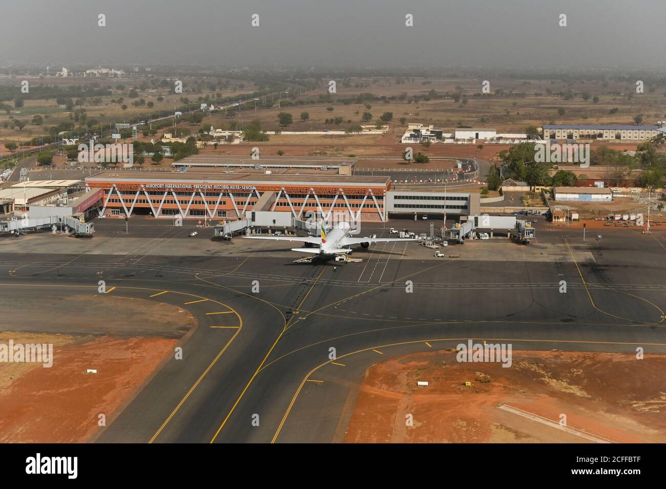 MALI, Bamako, airport Aeroport International President Modibo Keita Senou,  aircraft of Ethiopian Airline Stock Photo - Alamy