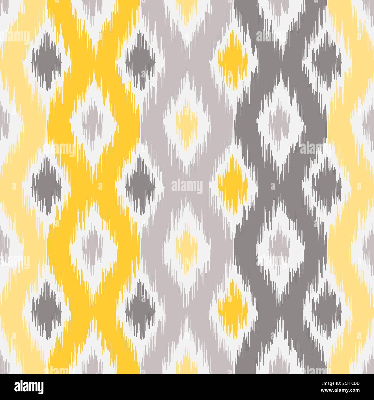 Seamless geometric pattern, based on ikat fabric style. Vector