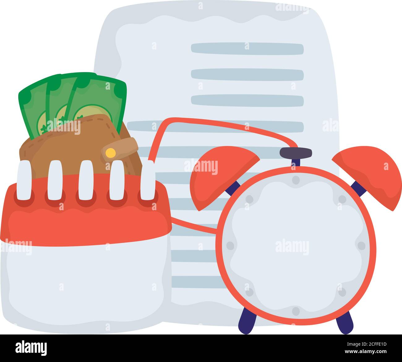 paper document file with financial icons vector illustration design Stock Vector