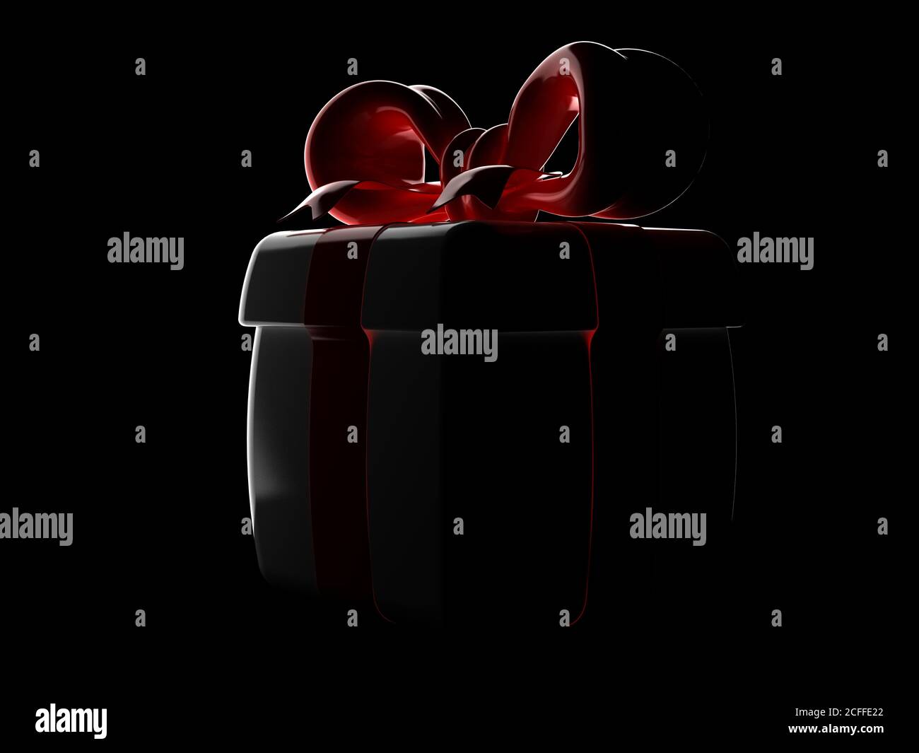 Gift on black background Stock Photo - Alamy