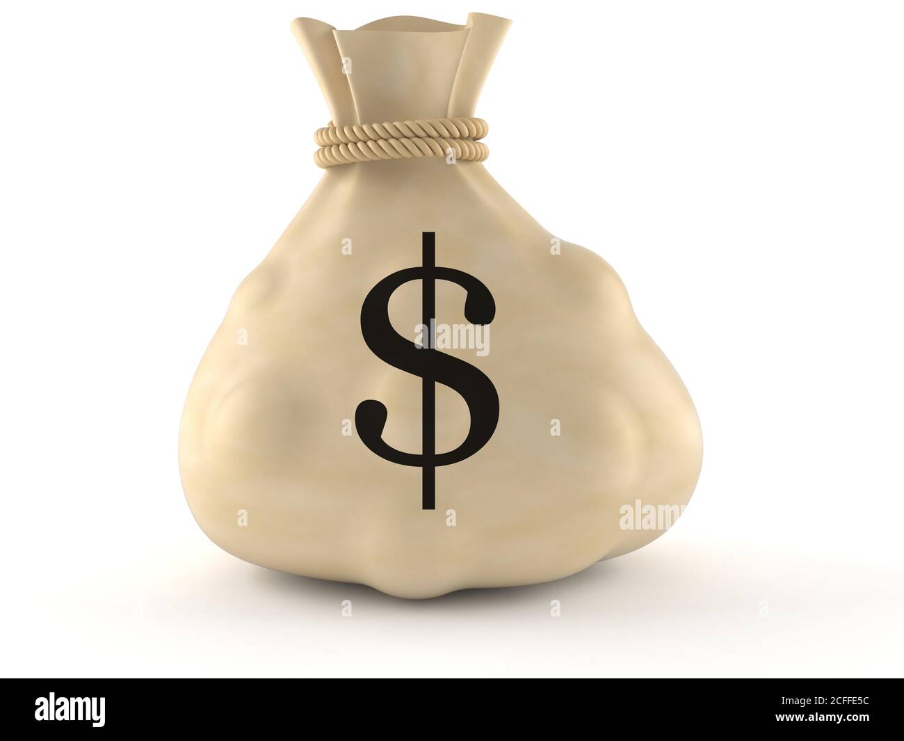 Money bag with dollar currency symbol isolated on white background ...