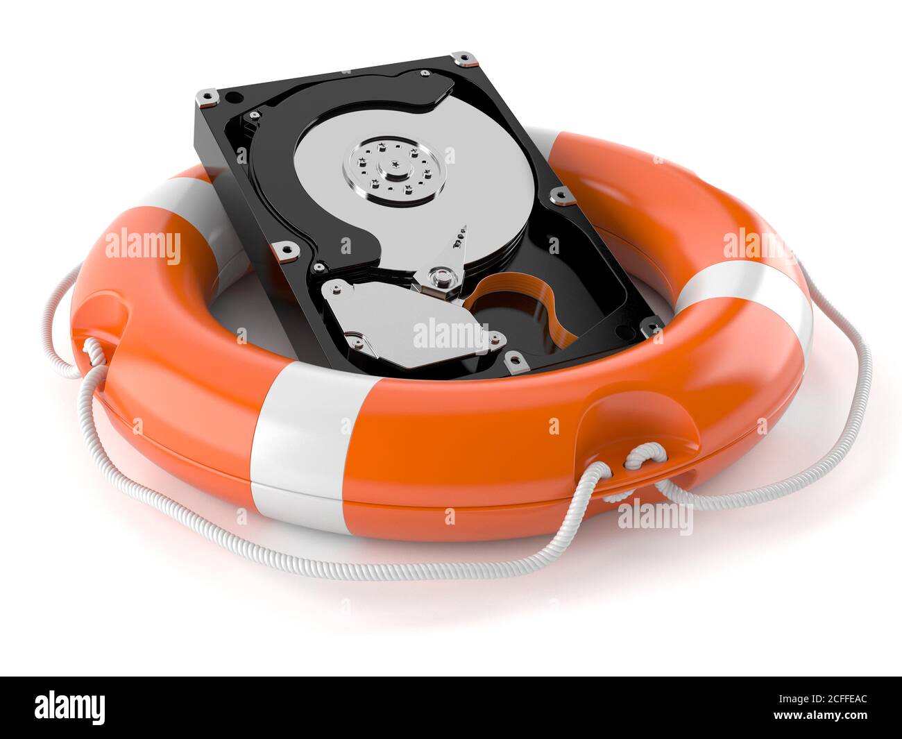 Hard drive support isolated on white background Stock Photo - Alamy