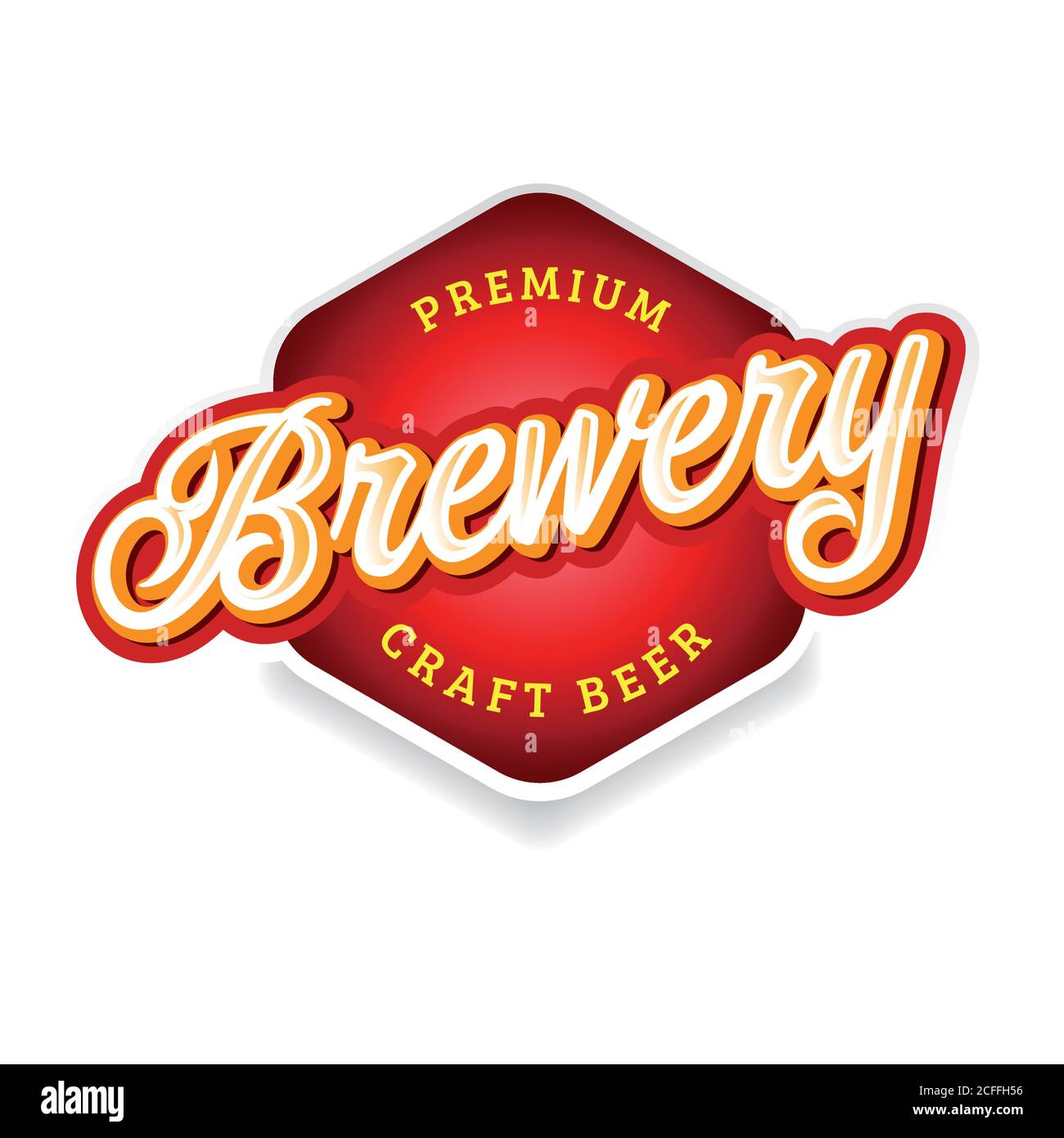 Brewery sign label lettering vintage Stock Vector