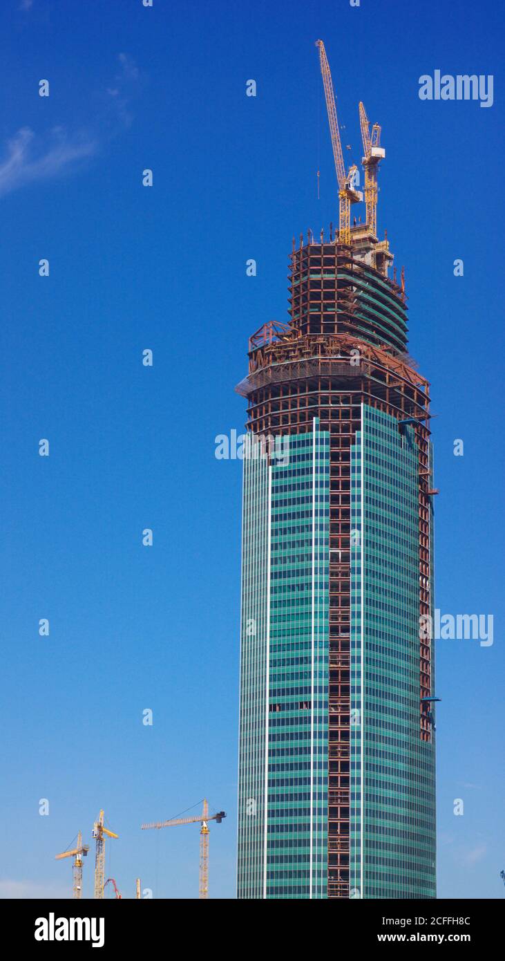 skyscraper develop on sky background Stock Photo - Alamy