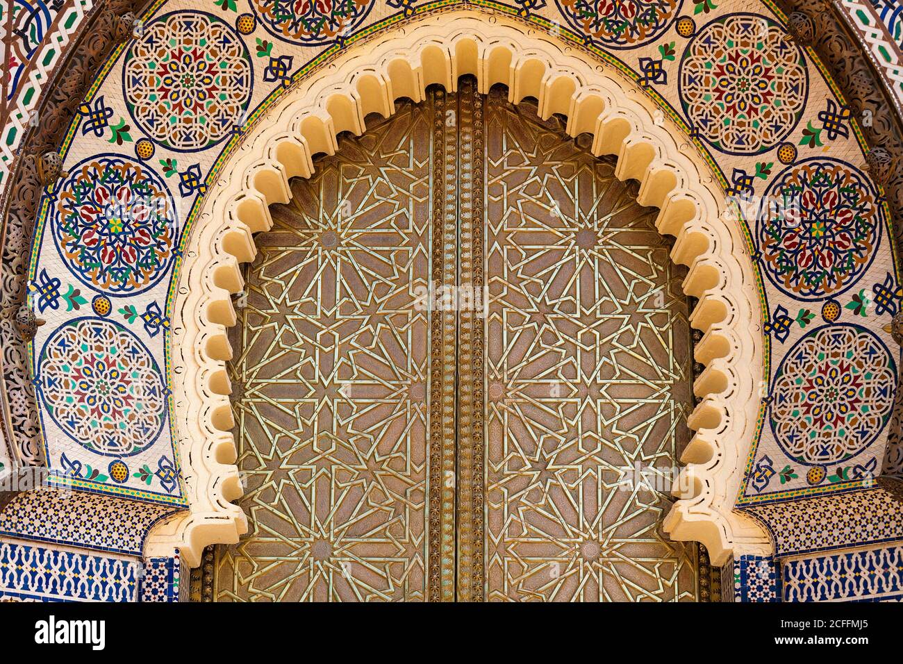 The Main Gates Of The Royal Palace Fes Morocco Stock Photo Alamy the-main-gates-of-the-royal-palace-fes-morocco-stock-photo-alamy