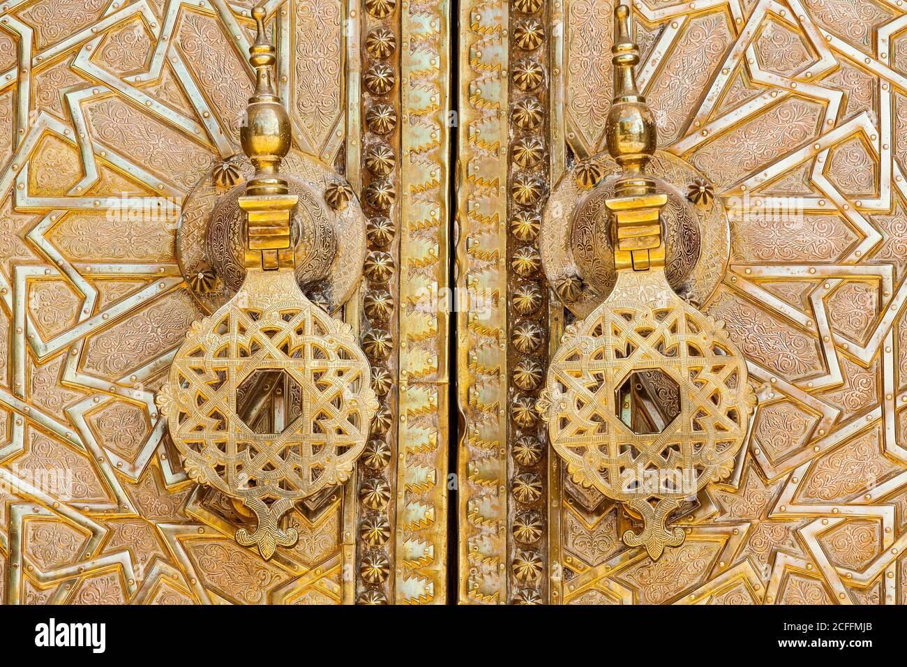 The main gates of the Royal Palace, Fes, Morocco Stock Photo