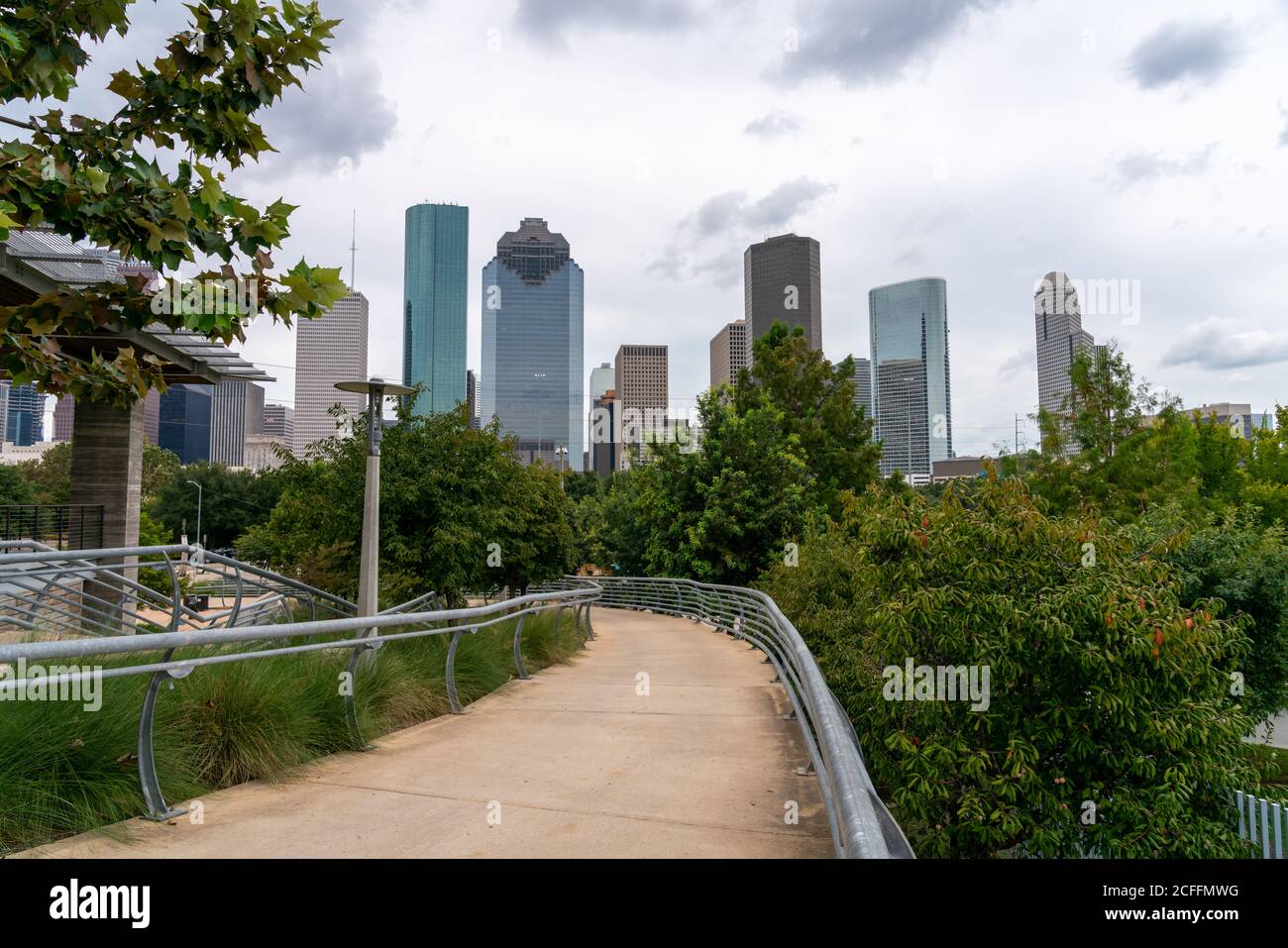 Empty Park Ramp with the Houston Cityscape in the background Stock ...