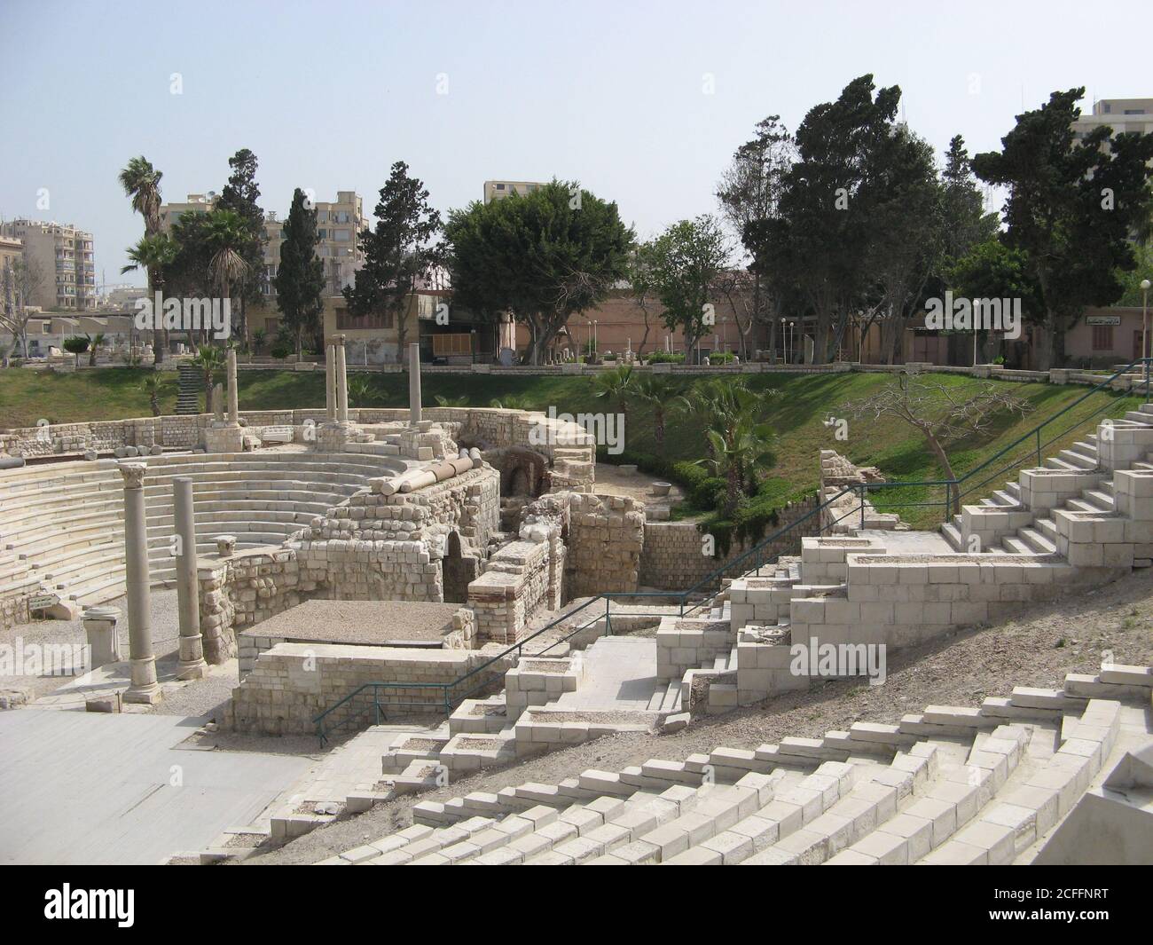 View of Auditorium at ancient Roman Theatre of Alexandria looking