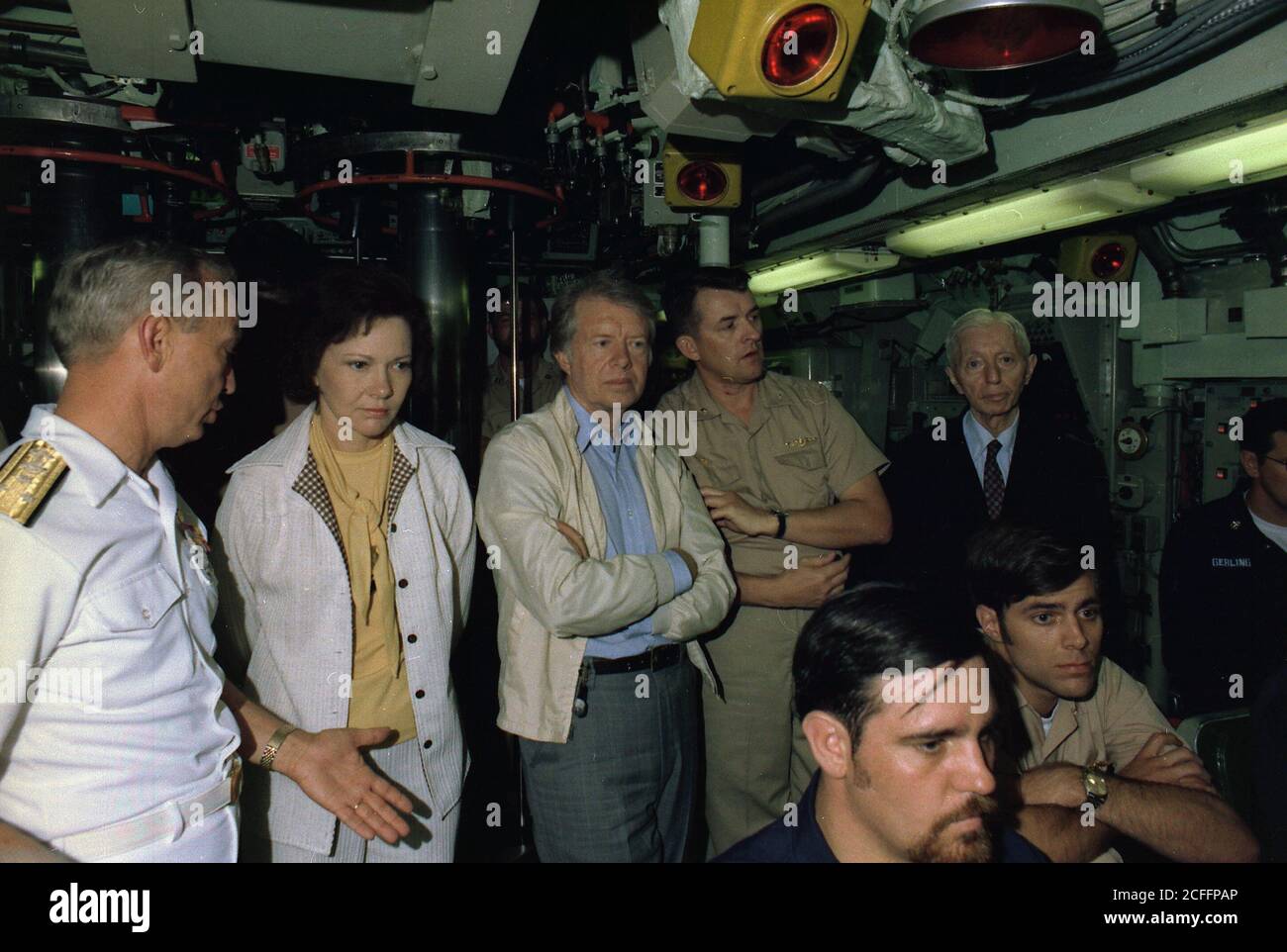 Rosalynn Carter Jimmy Carter and Admiral Hyman Rickover aboard the