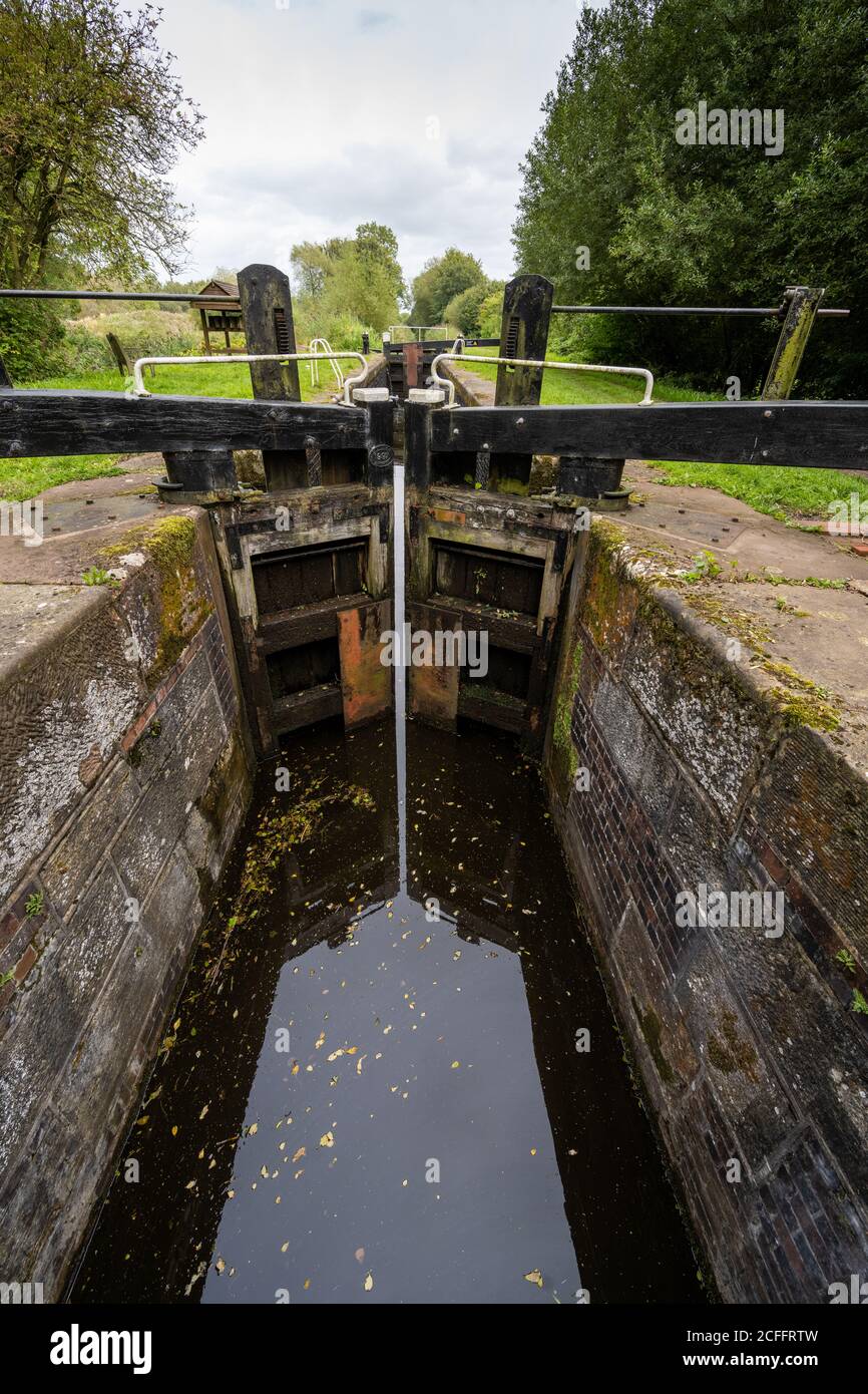 Lock 2 on the Montgomery Canal in Shropshire UK Stock Photo