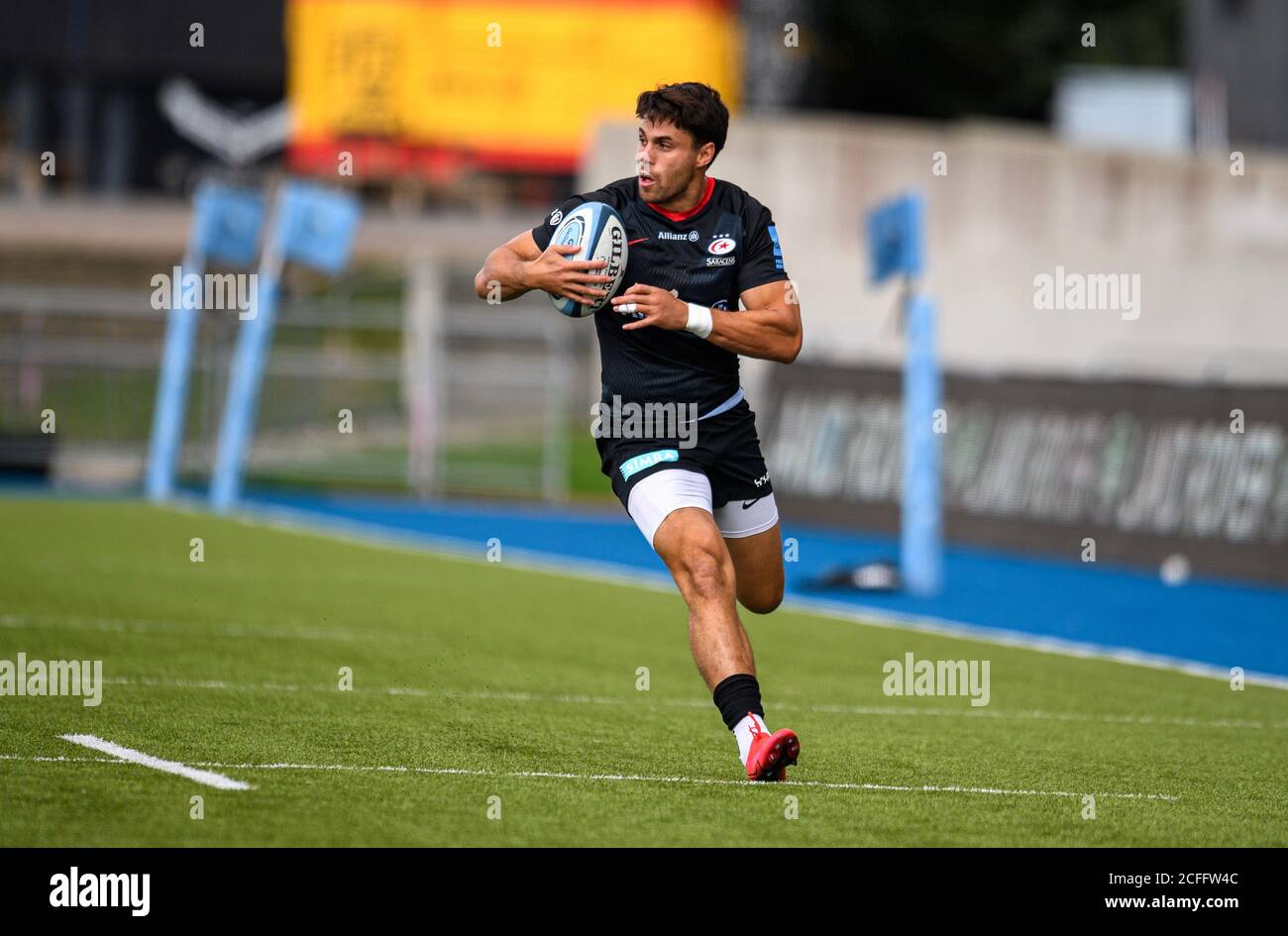 LONDON, UNITED KINGDOM. 05th, Sep 2020. Sean Maitland of Saracens in action during Gallagher Premiership Rugby Match Round 18 between Saracens vs Wasps at Allianz Park on Saturday, 05 September 2020. LONDON ENGLAND.  Credit: Taka G Wu/Alamy Live News Stock Photo