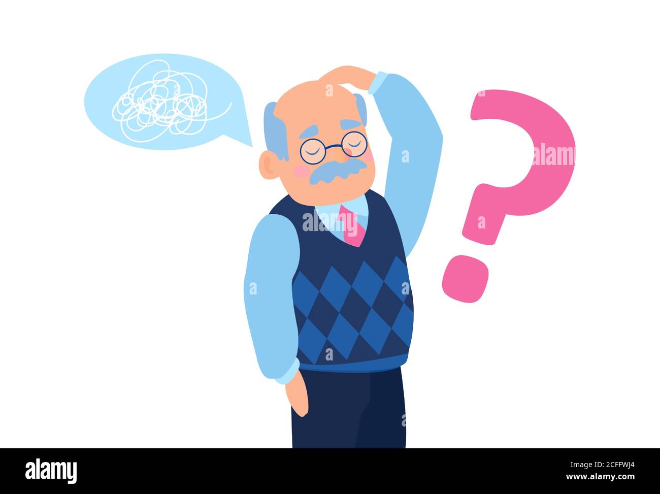 Memory loss, confusing brain problem or cognitive disease, forgot to do  something or dementia can't remember anything, confused businessman in  memory loss problem thinking what he forgot. 24116000 Vector Art at Vecteezy