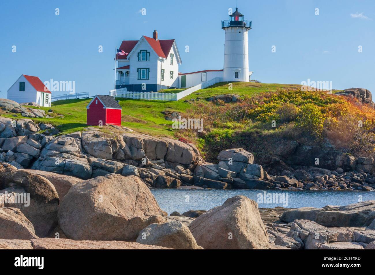 Cape Neddick Lighthouse, also known as York Lighthouse and as the