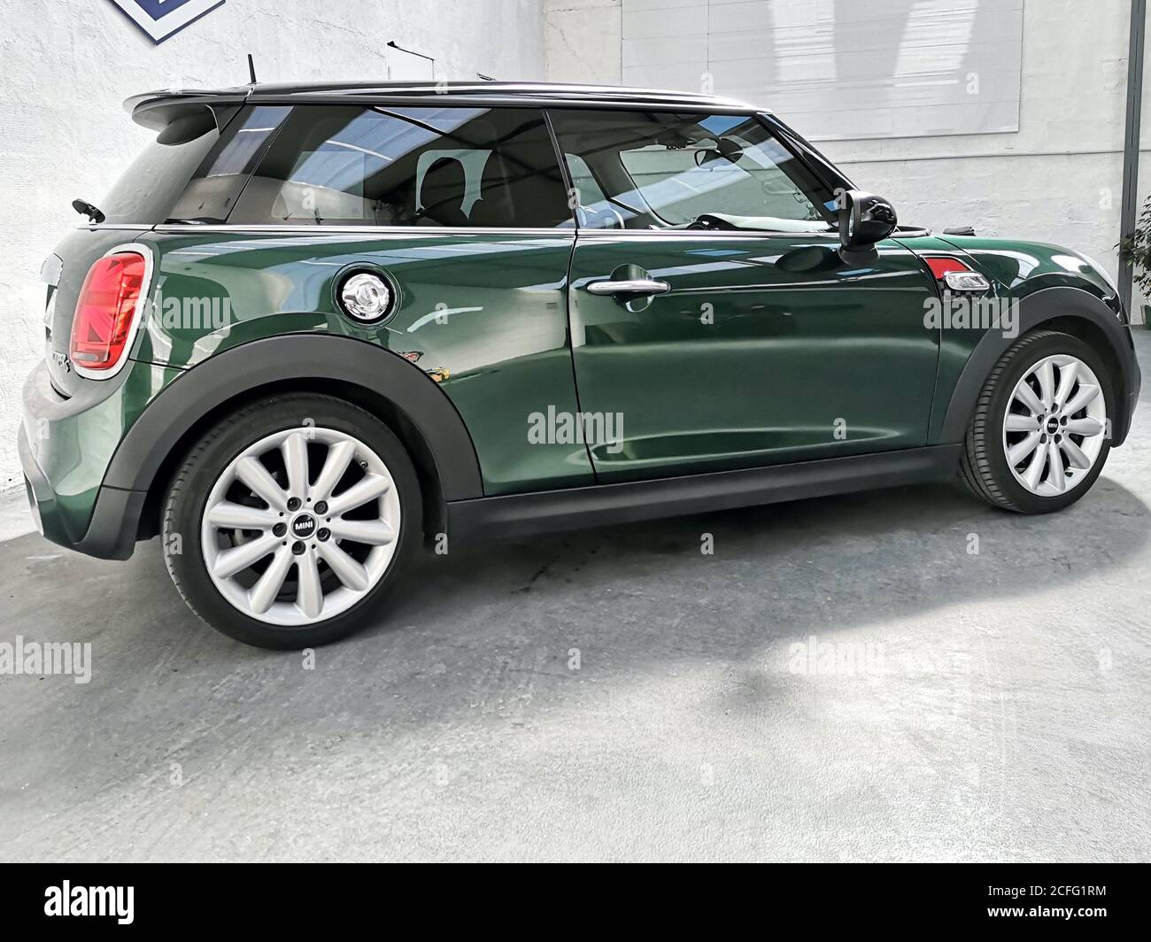 Bordeaux Aquitaine France 09 01 Mini John Cooper Racing Green Car New Modern Vehicle For Fun Sport And City Stock Photo Alamy