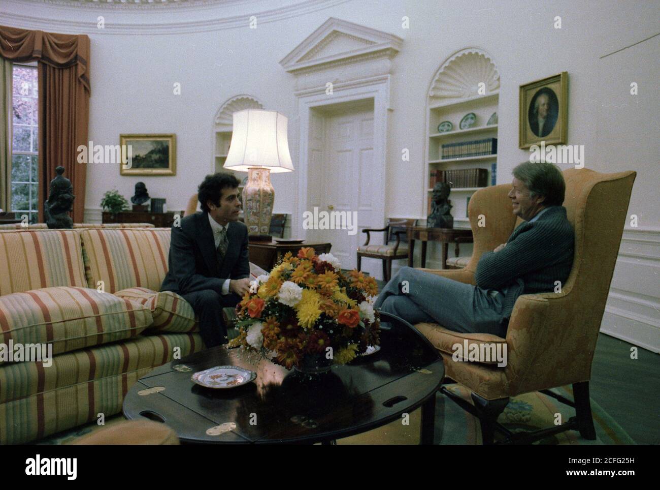Jimmy Carter meets with Jack Watson secretary in the Oval