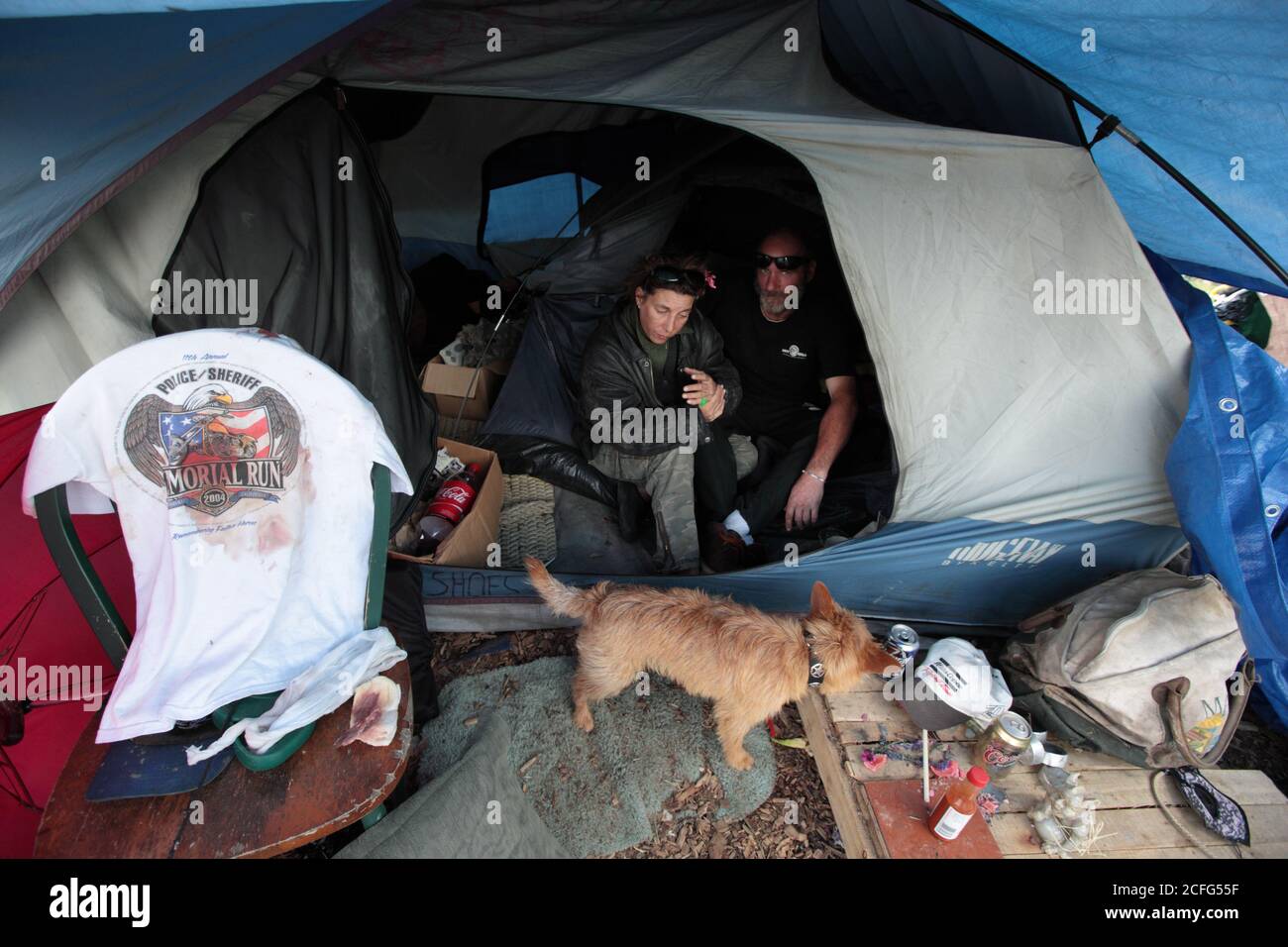 Homeless at the tent city in Sacramento, CA Stock Photo Alamy
