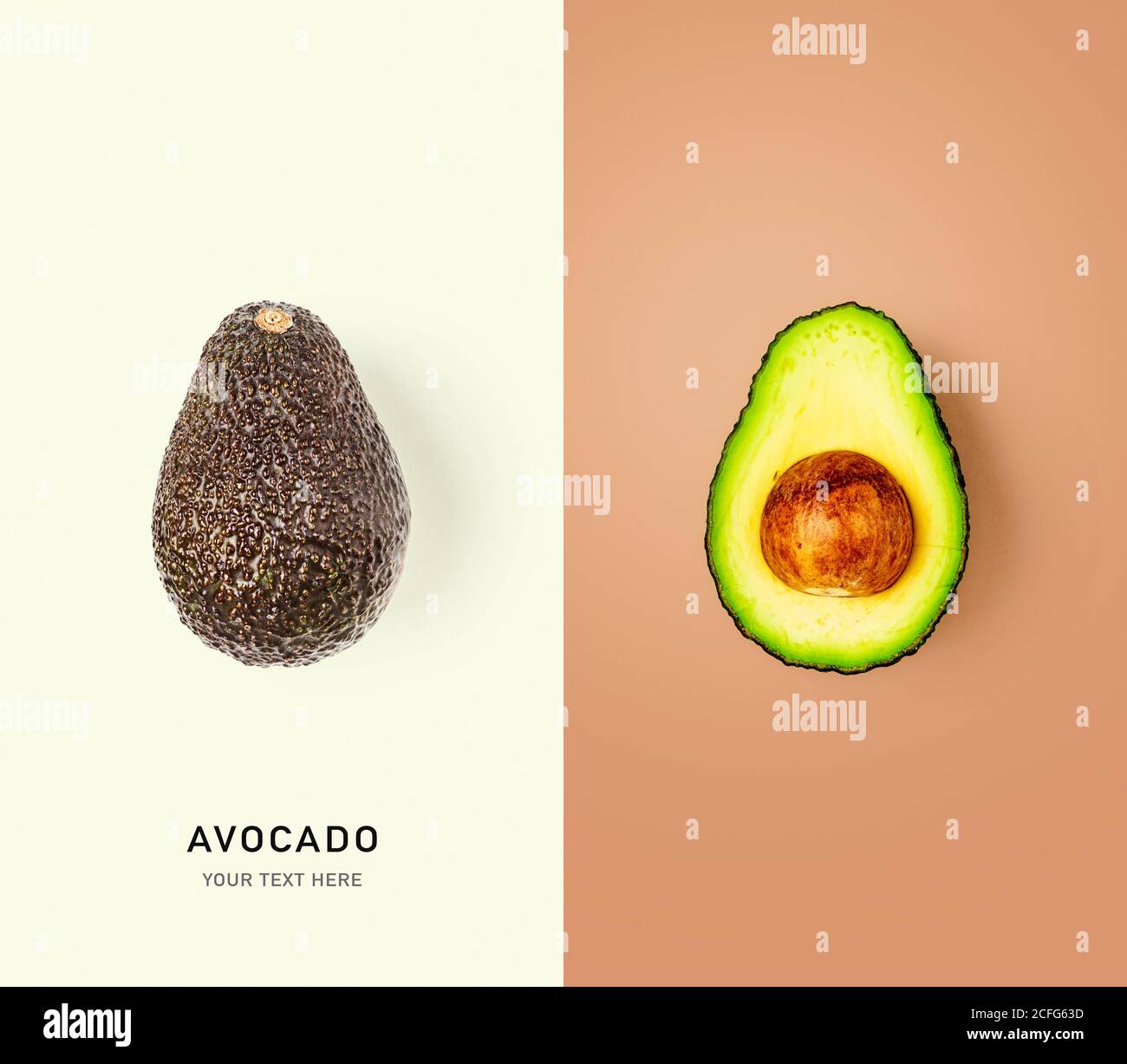 Fresh avocado fruits leaf as creative layout. Healthy eating and food ...
