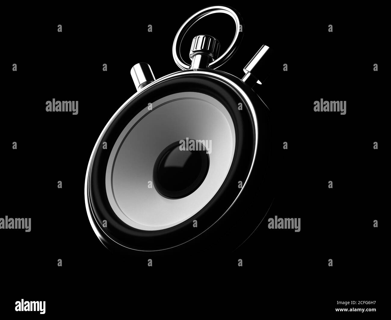 Speaker concept on black background Stock Photo - Alamy