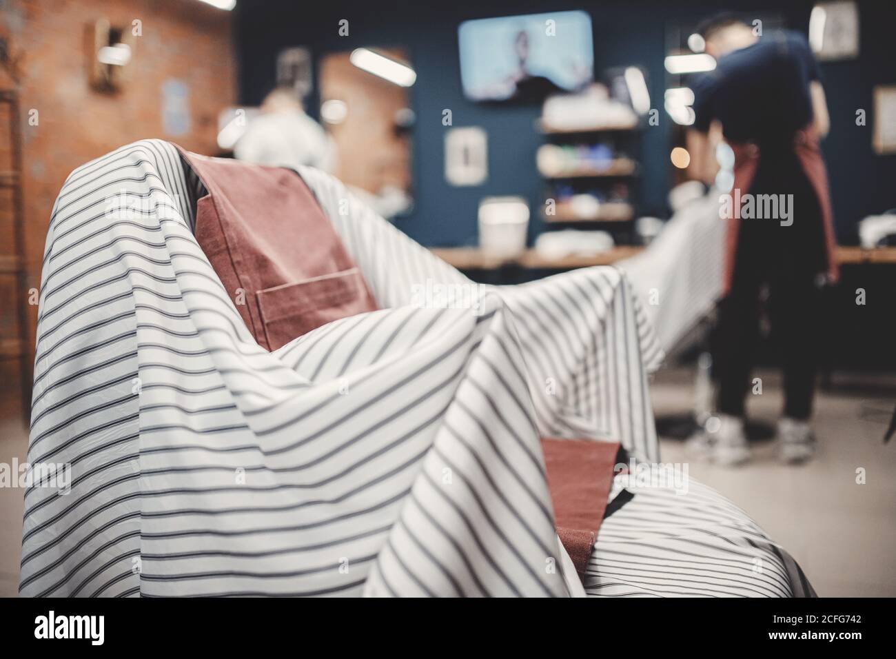 Chair background Barbershop. hairdresser and hair salon, barber shop