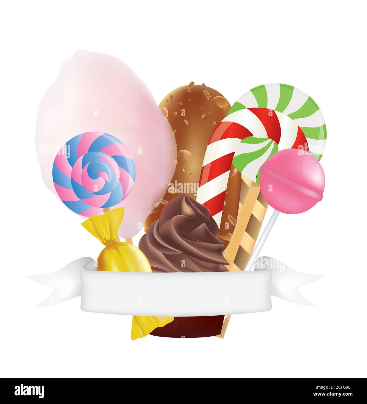 Various sweets set. vector illustration Stock Vector