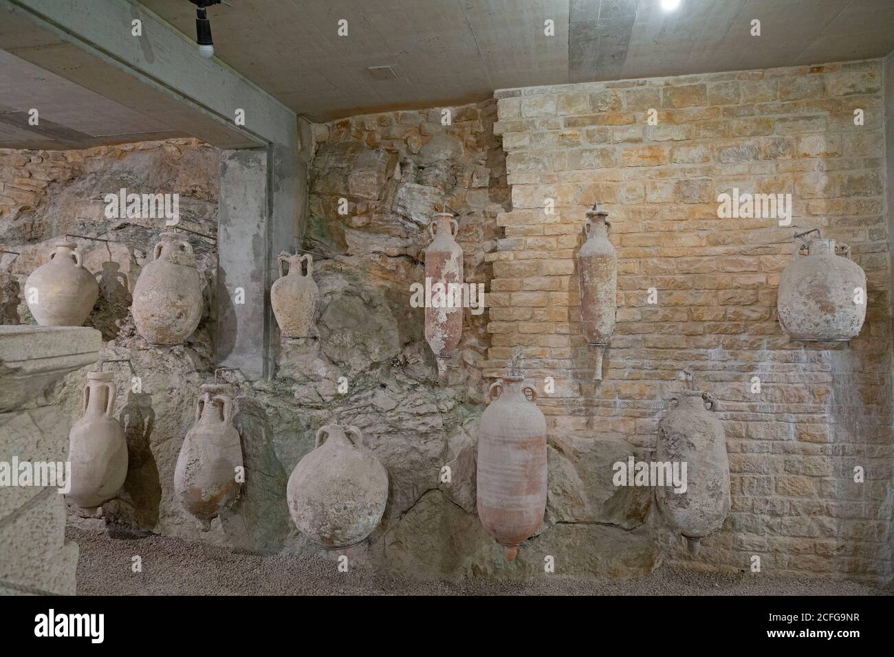 amphoras, exhibition below the Arena, Pula, Istria, Croatia Stock Photo