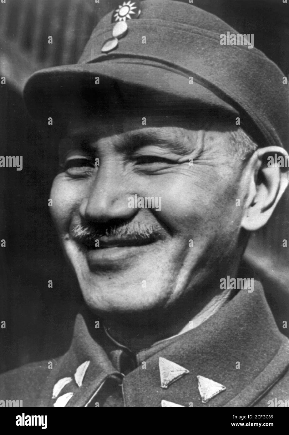 Chiang Kai-shek (1887-1975), portrait of the nationalist leader of Taiwan in 1945 Stock Photo