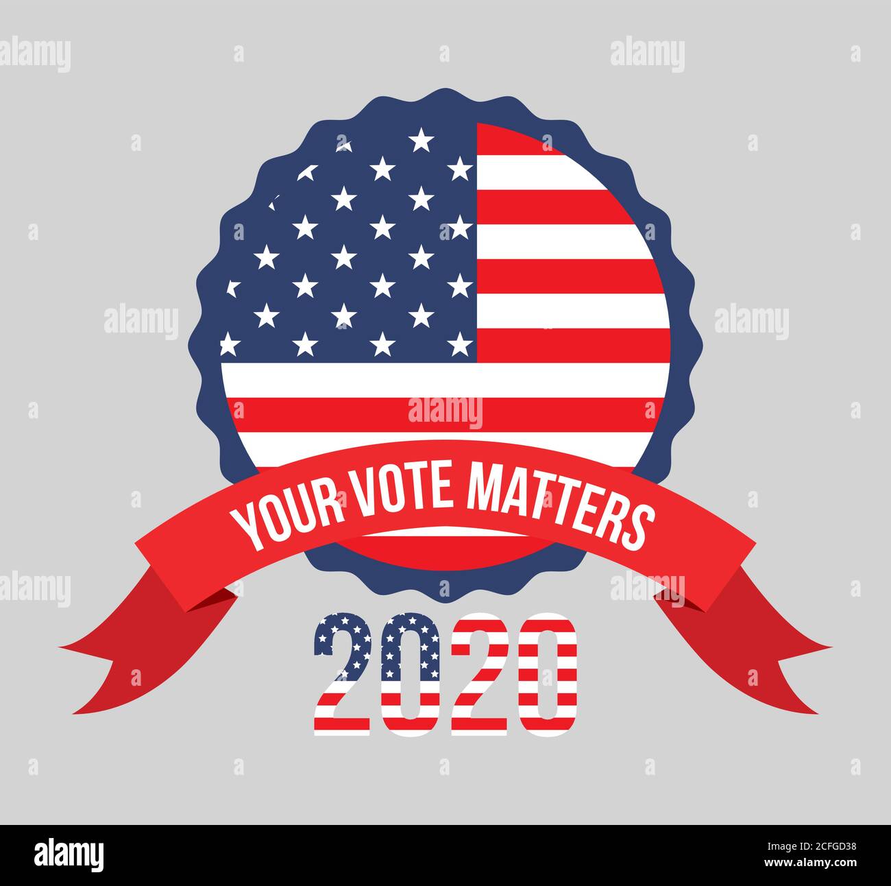 your vote matters 2020 with usa seal stamp and ribbon vector design ...