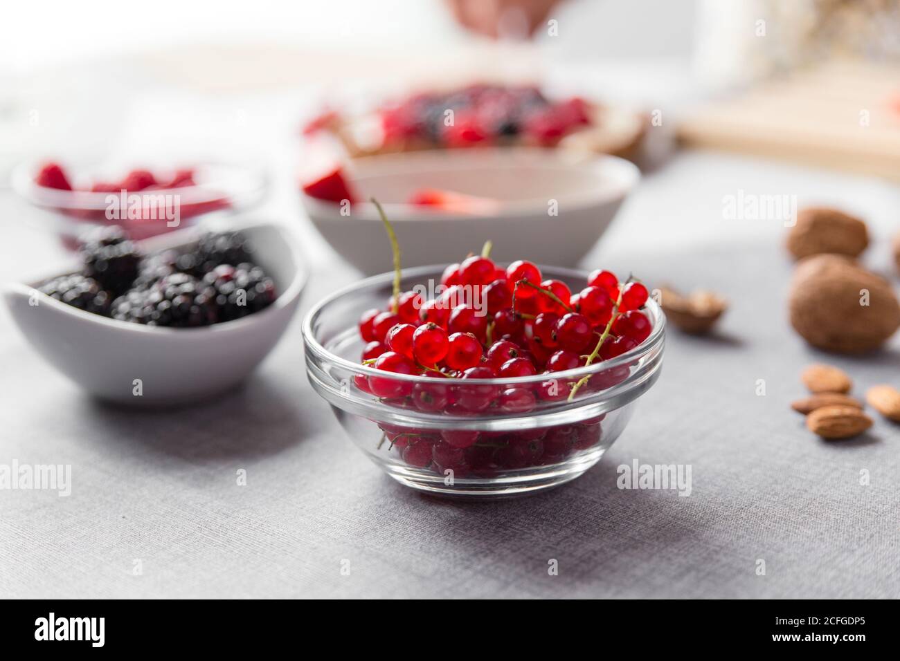 Ingredients for a berries cake Stock Photo