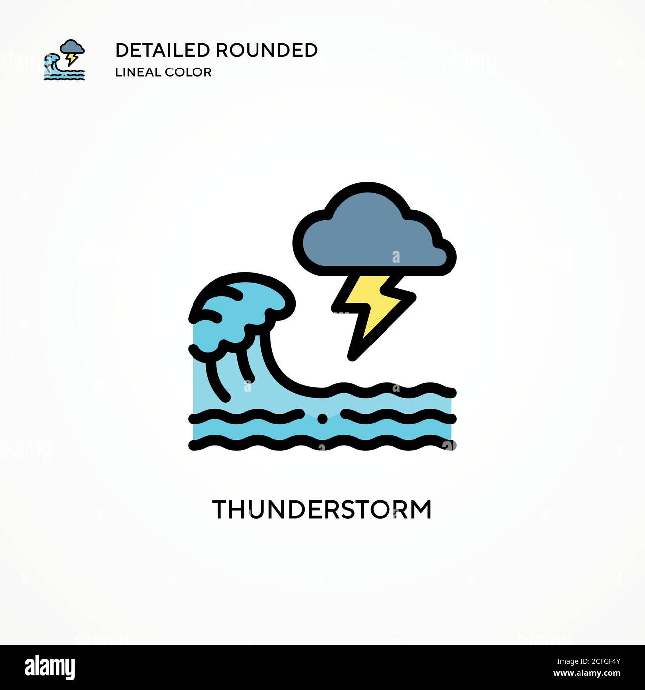 Thunderstorm vector icon. Modern vector illustration concepts. Easy to edit and customize. Stock Vector