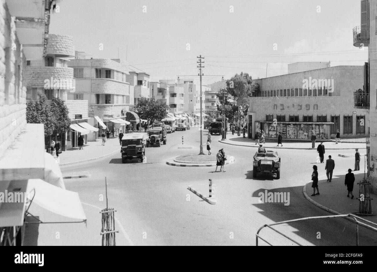 Original Caption:  Haifa  - Location: Israel--Haifa ca.  1940-1946 Stock Photo