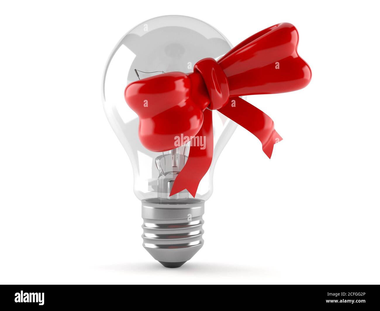 Light bulb with ribbon isolated on white background Stock Photo - Alamy