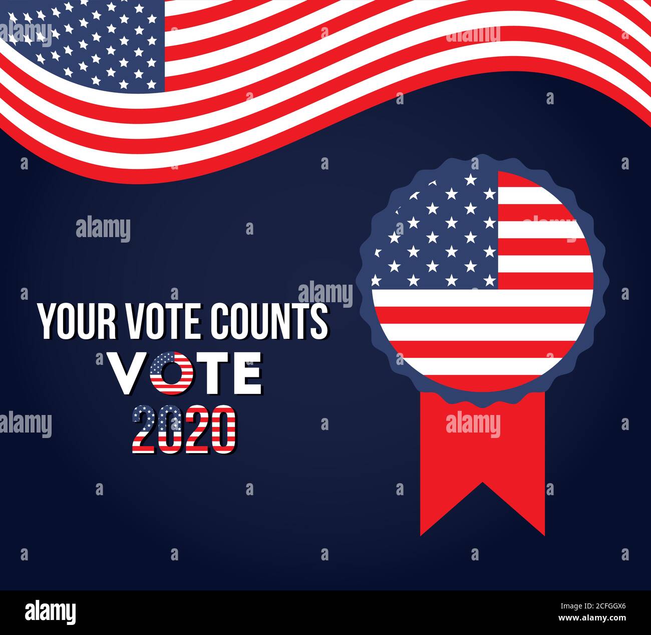 your vote counts 2020 with usa seal stamp vector design Stock Vector ...