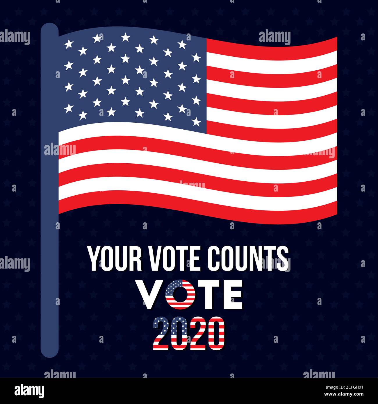 your vote counts 2020 with usa flag vector design Stock Vector Image ...