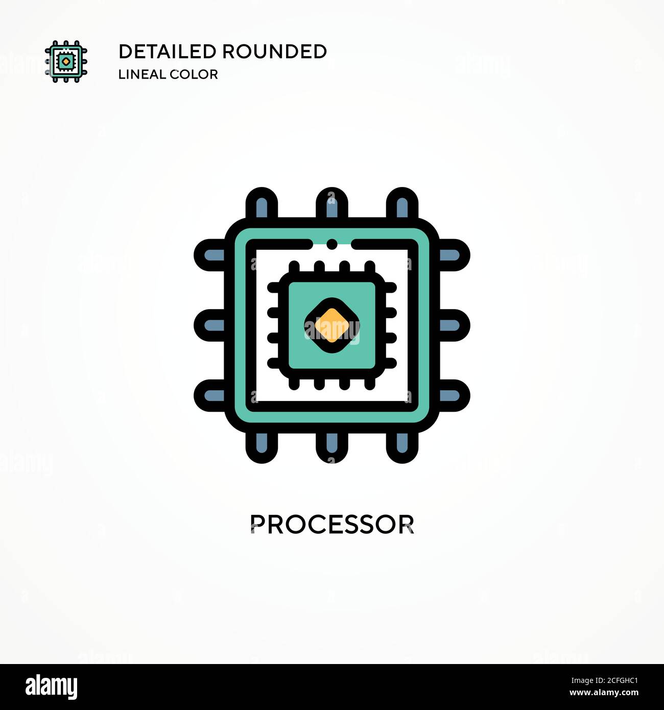 Processor vector icon. Modern vector illustration concepts. Easy to ...