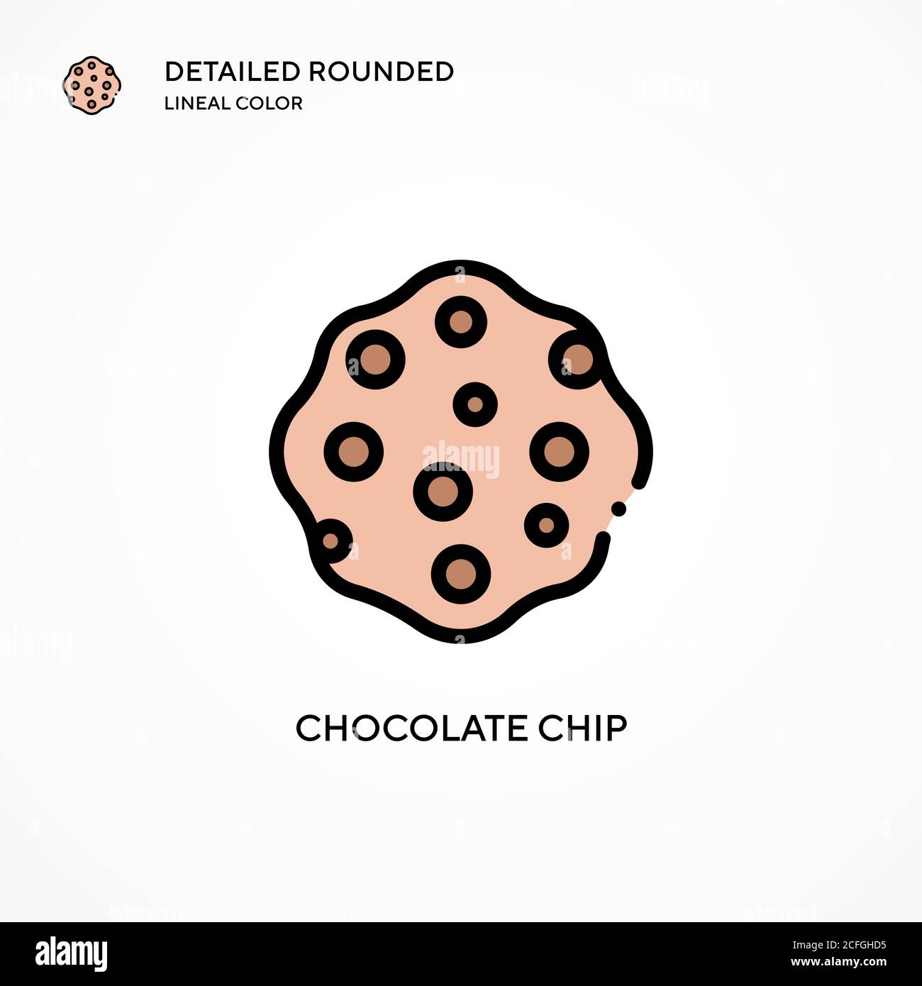 Chocolate chip vector icon. Modern vector illustration concepts. Easy