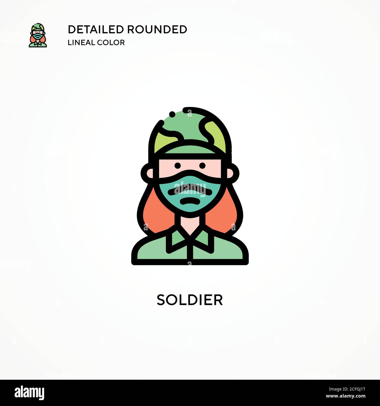 Soldier vector icon. Modern vector illustration concepts. Easy to edit and customize. Stock Vector