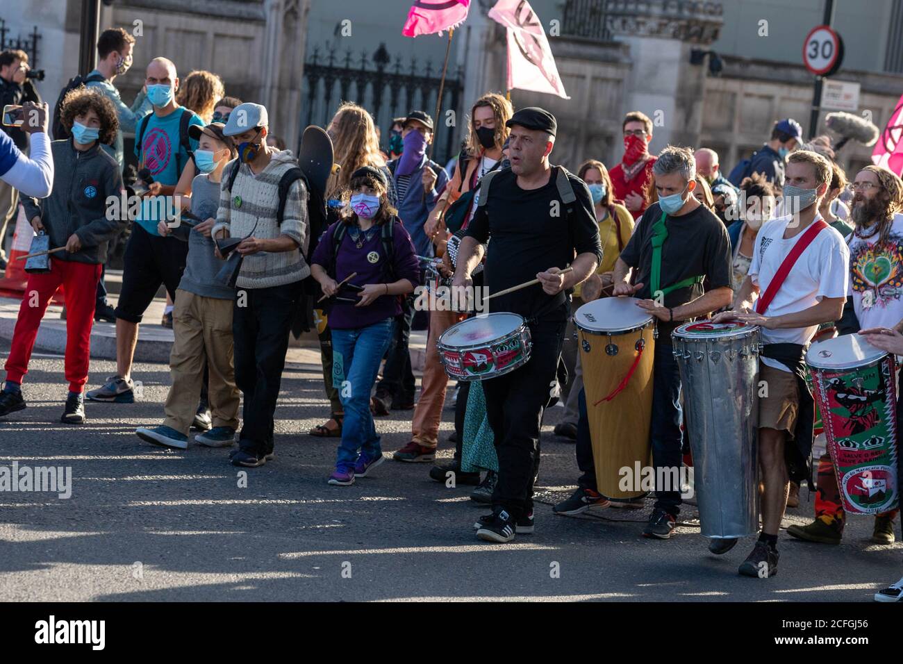 London, UK. 5th Sep, 2020. An Extinction Rebellion (XR) 'March for Amazonia' from Parliament Square to the Brazilian Embassy Credit: Ian Davidson/Alamy Live News Stock Photo