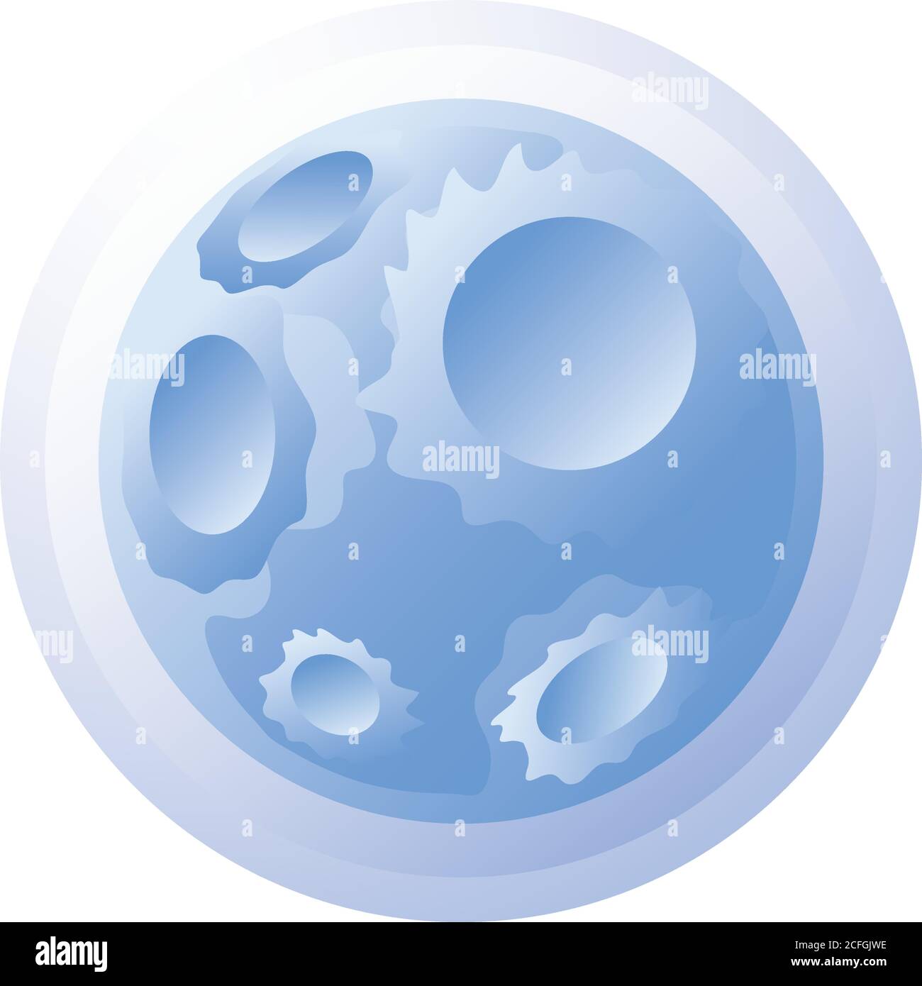 space and astronomy, moon on white background vector illustration ...