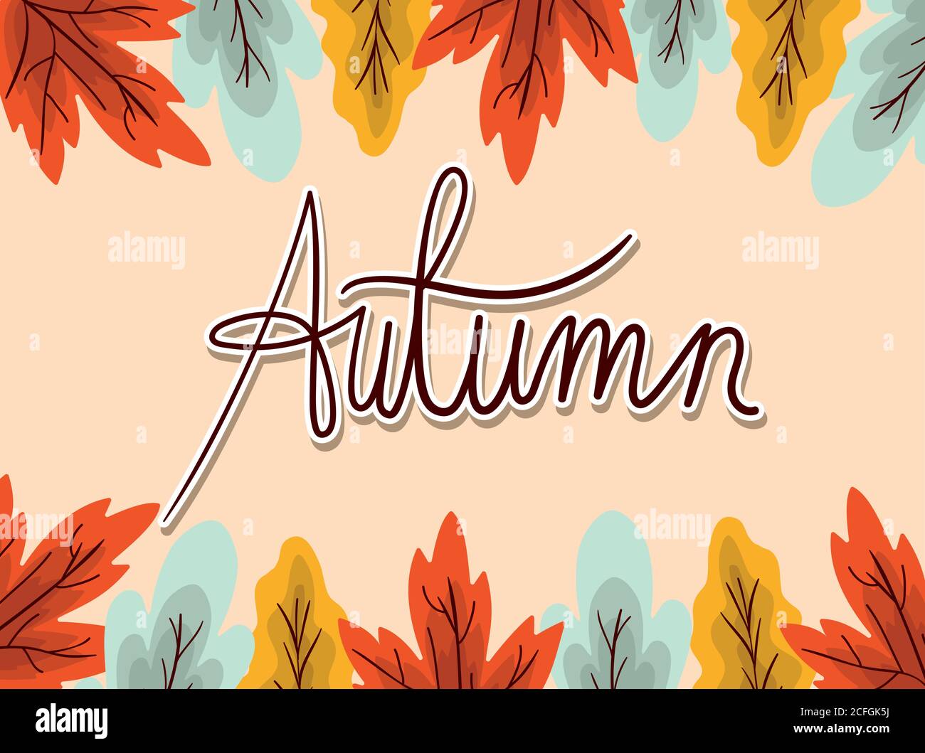 autumn leaves frame vector design Stock Vector Image & Art - Alamy