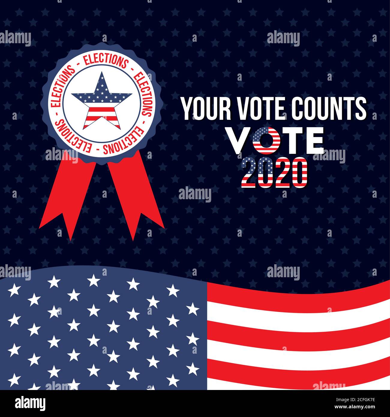 your vote counts 2020 with usa star in seal stamp vector design Stock ...