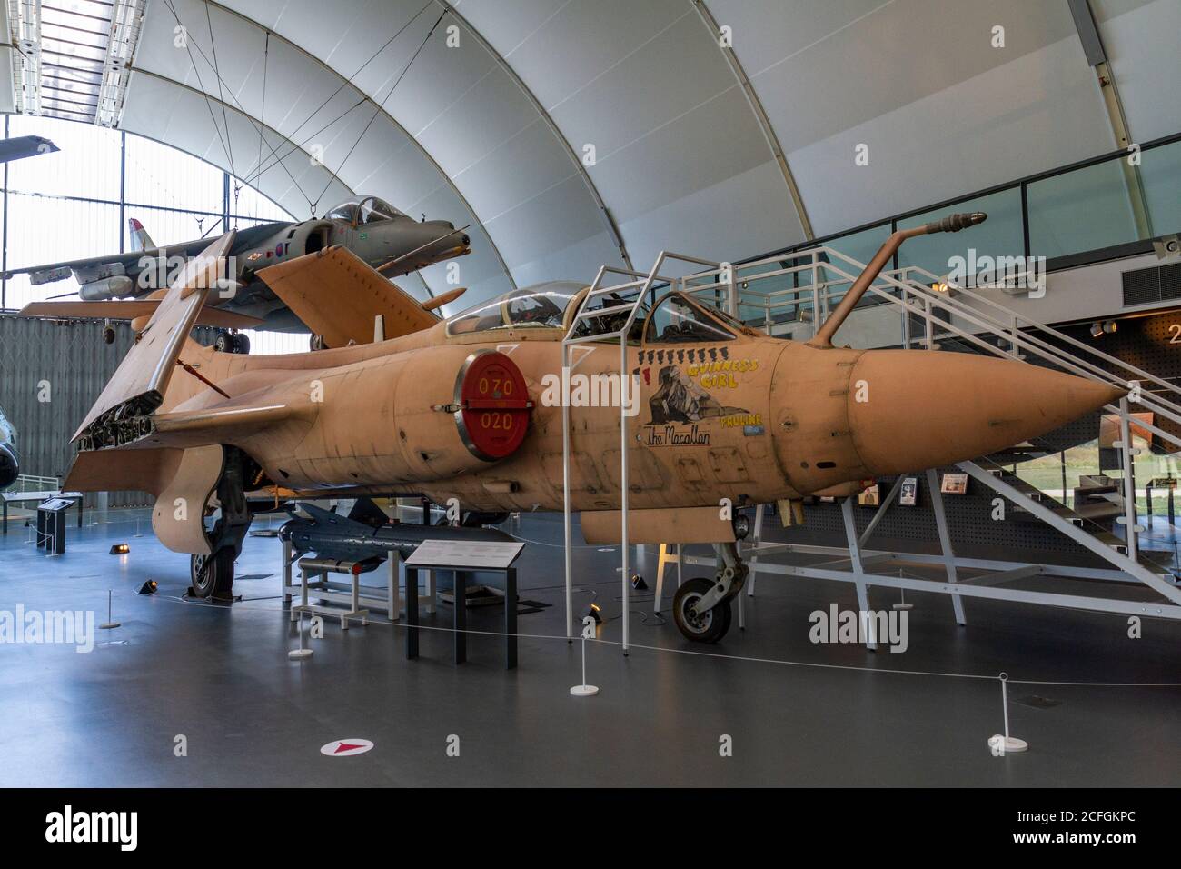 A Hawker Siddeley Buccaneer S2B in desert colours on display in the RAF Museum, London, UK. Stock Photo