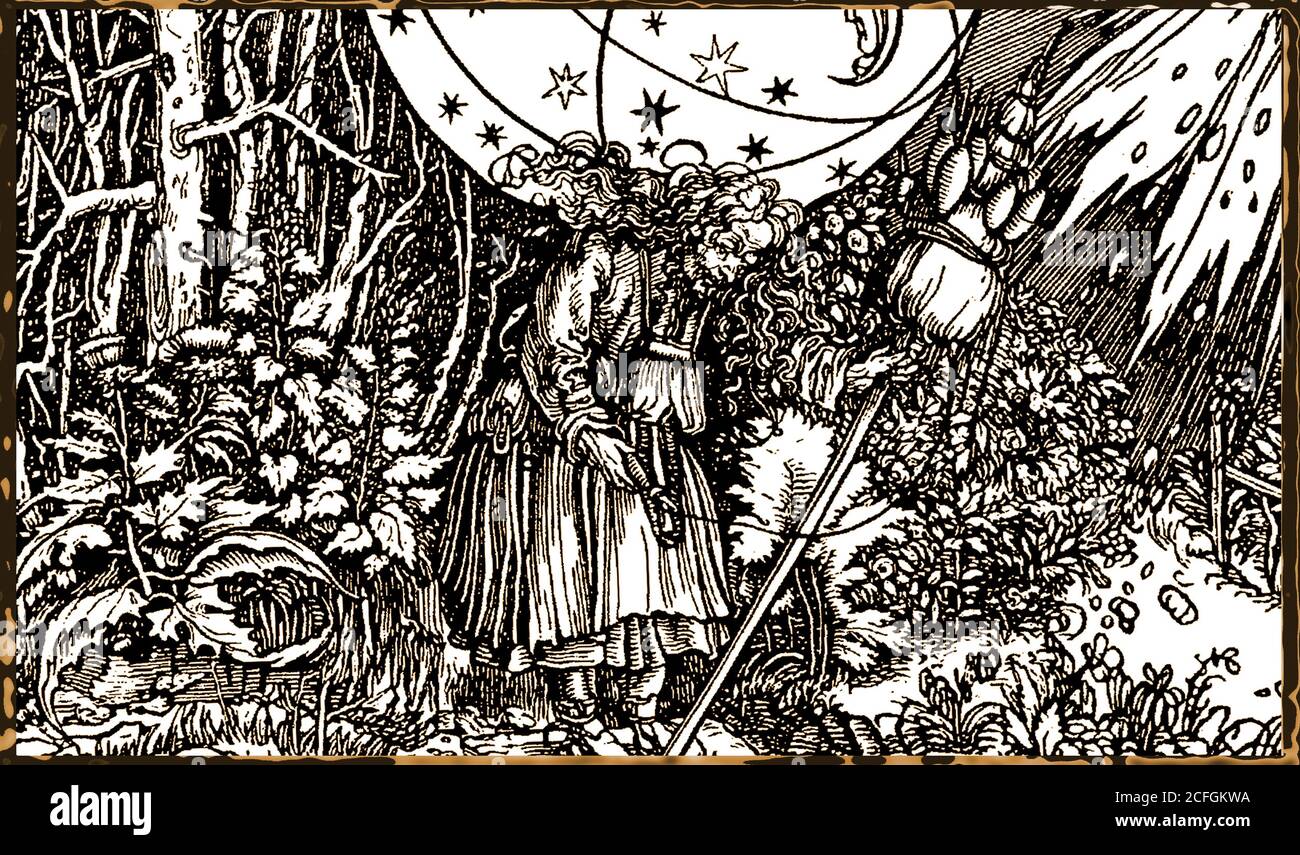A 16th century engraving showing one of the faites (or fates), weaving the destiny of the future.The Fates were a common belief in European polytheism. Generally they were shown as three  (sometimes  more ) mythological goddesses  The three were generally known as Moirai who were  weaving goddesses who assign an individuals destiny at birth. They are Clotho (the Spinner), Lachesis (the Allotter) and Atropos (the Inflexible). Each has a loom of destiny  for weaving the future of mortals and only they  or another immortal can change what has already been woven. Stock Photo