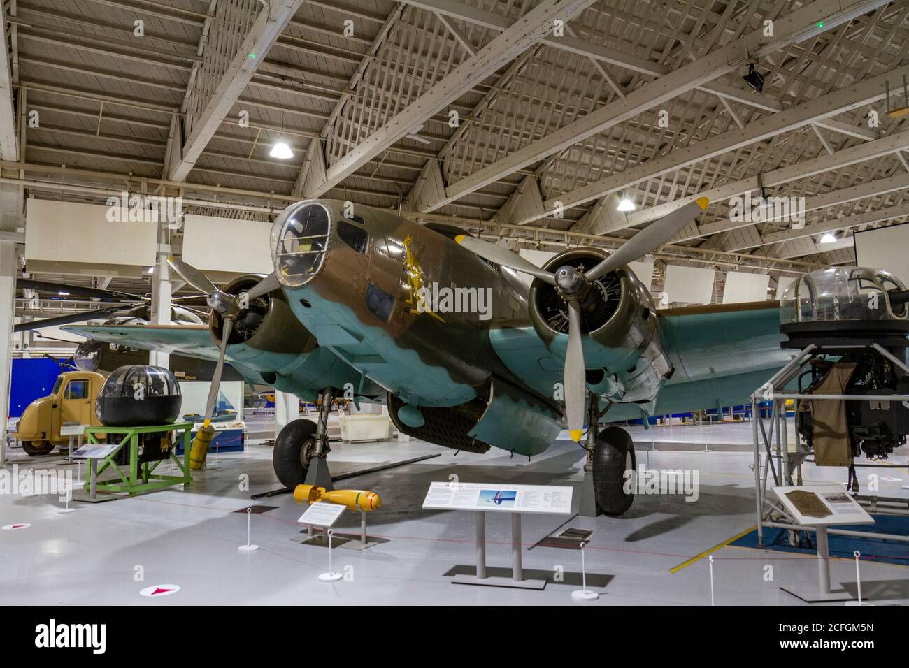A Lockheed Hudson maritime reconnaissance aircraft (1939-46) on display in the RAF Museum, London, UK. Stock Photo